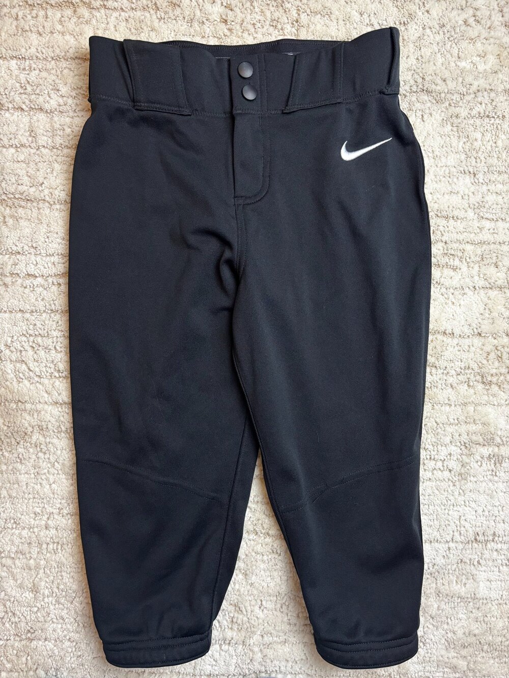 Nike Athletic Pants Black Snap Waist Size S Softball, Baseball